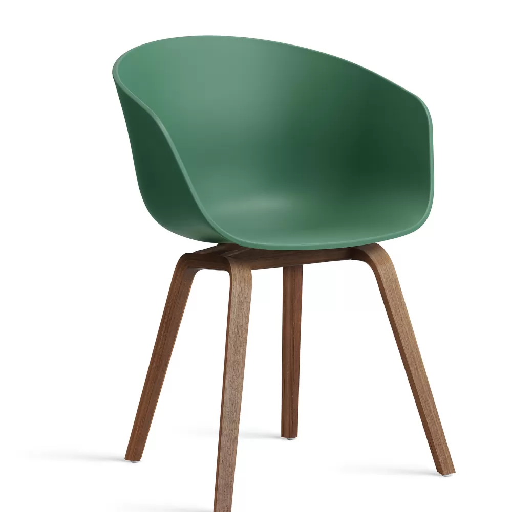 Sedie^HAY Aac 22 Chair | Sedia - Noce/Verde Acqua