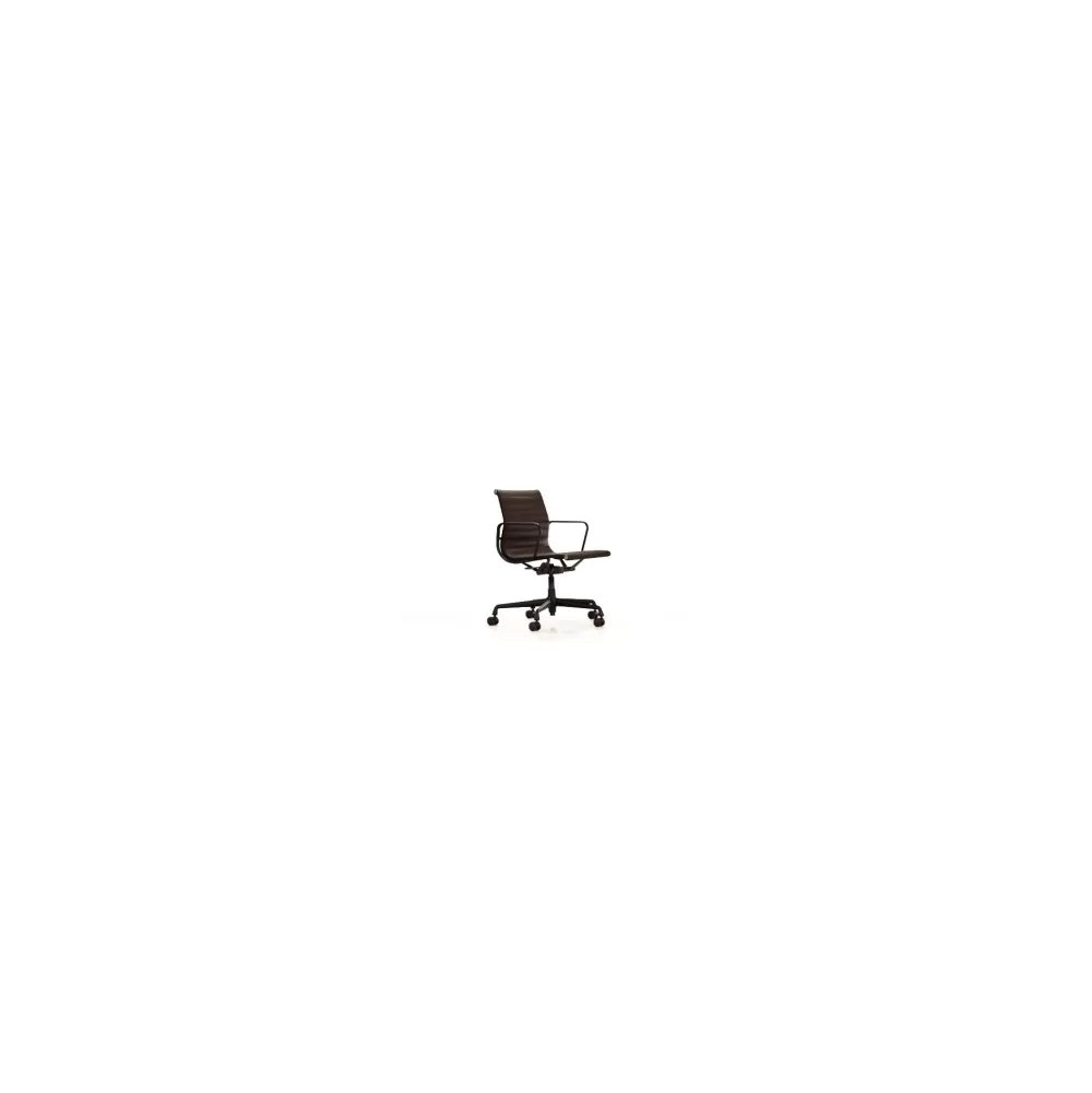 Sedie Da Ufficio^Vitra Aluminium Chair Ea 118 | Poltrona Ufficio | Pelle Cioccolato