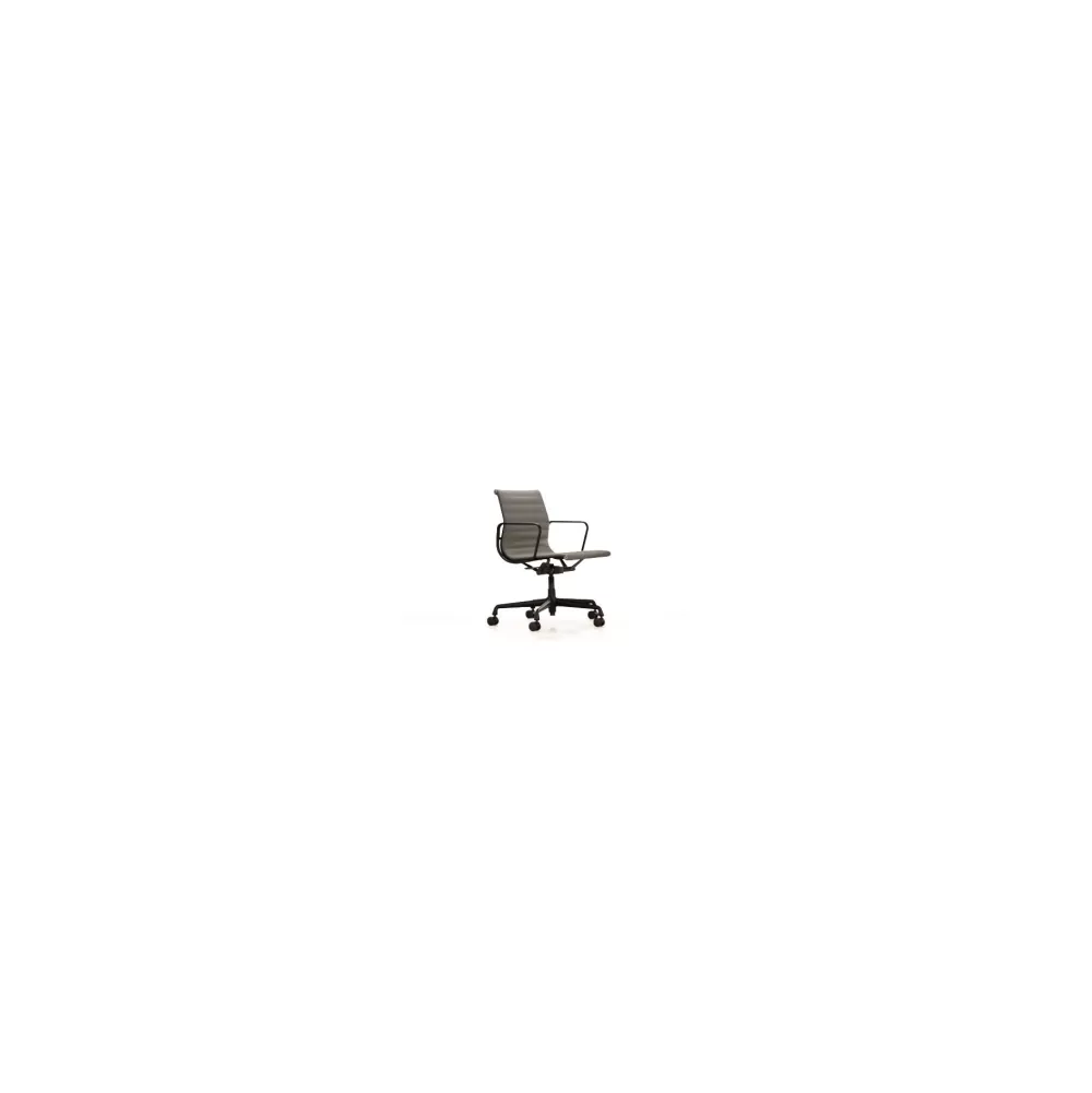 Sedie Da Ufficio^Vitra Aluminium Chair Ea 118 | Poltrona Ufficio | Pelle Grigio Tenue