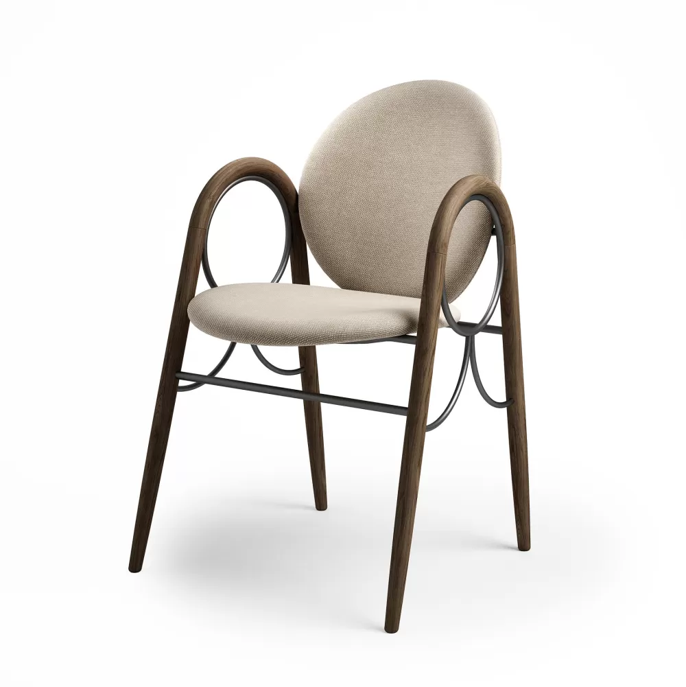Sedie^Brdr. Krüger Arkade Chair | Sedia | Rovere Fume/Tessuto Crema