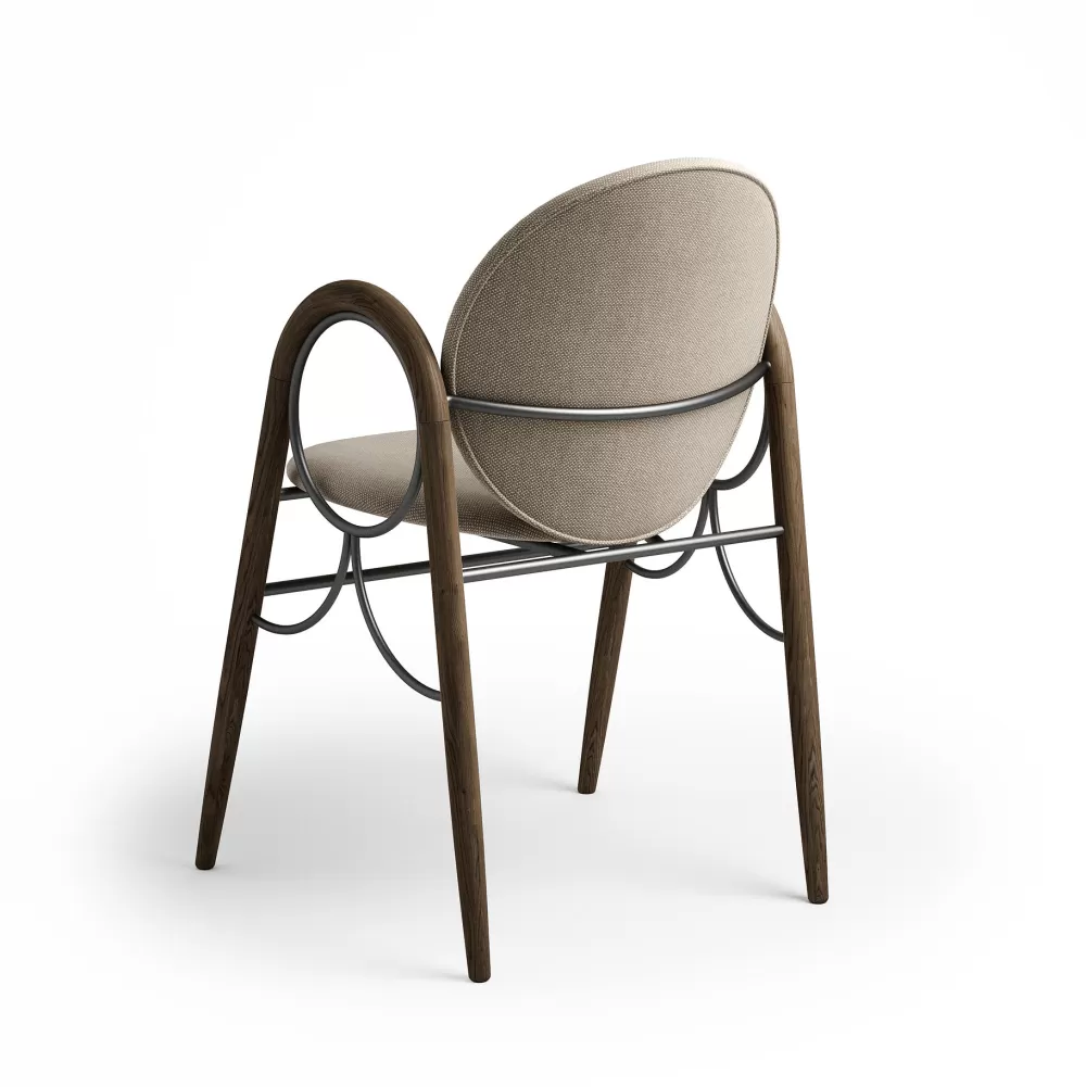 Sedie^Brdr. Krüger Arkade Chair | Sedia | Rovere Fume/Tessuto Crema