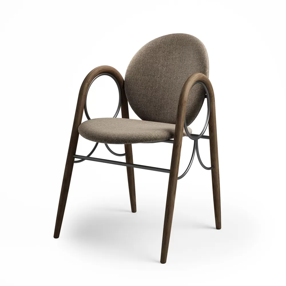 Sedie^Brdr. Krüger Arkade Chair | Sedia | Rovere Fume/Tessuto Marrone