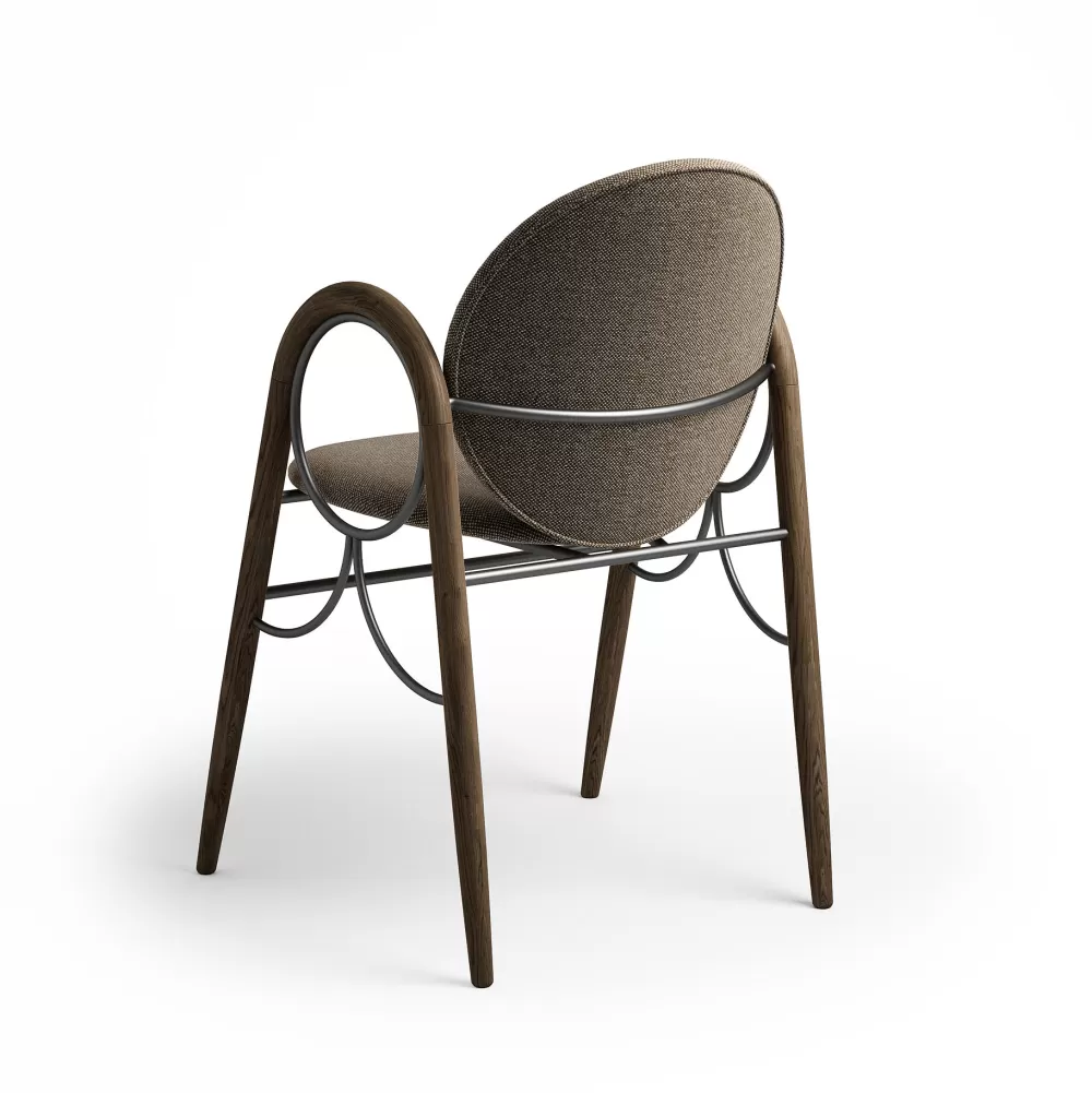 Sedie^Brdr. Krüger Arkade Chair | Sedia | Rovere Fume/Tessuto Marrone