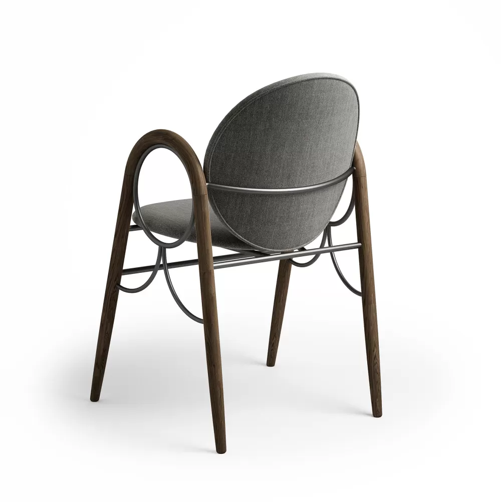 Sedie^Brdr. Krüger Arkade Chair | Sedia | Rovere Oliato Fume/Tessuto Grigio
