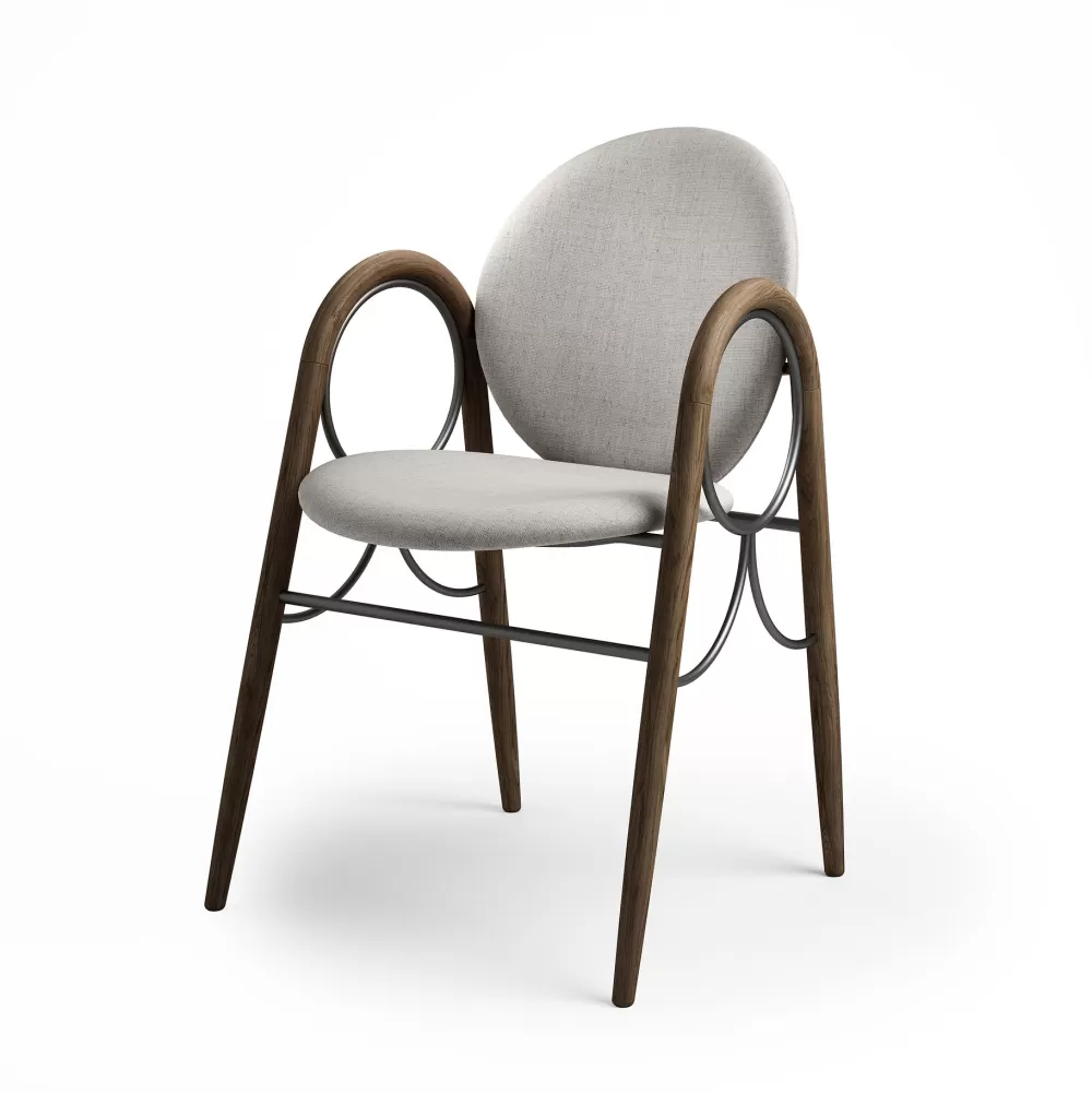 Sedie^Brdr. Krüger Arkade Chair | Sedia | Rovere Oliato Fume/Tessuto Grigio Chiaro