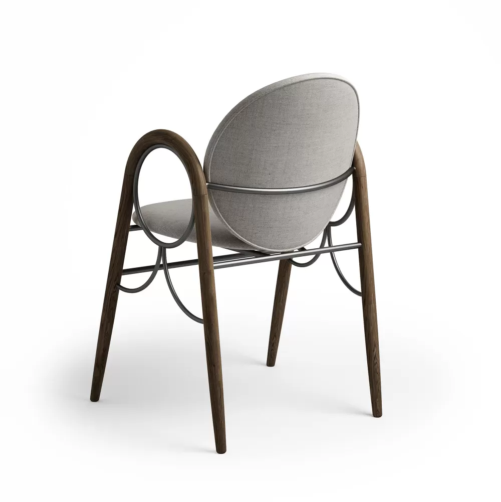 Sedie^Brdr. Krüger Arkade Chair | Sedia | Rovere Oliato Fume/Tessuto Grigio Chiaro