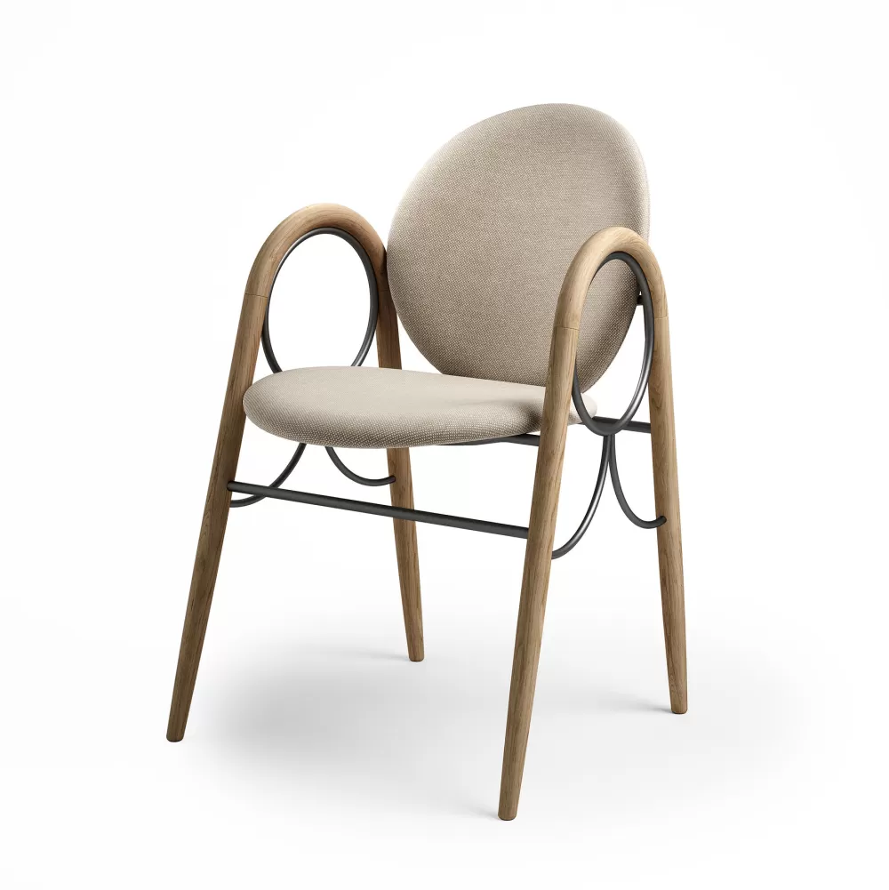 Sedie^Brdr. Krüger Arkade Chair | Sedia | Rovere Oliato/Tessuto Crema