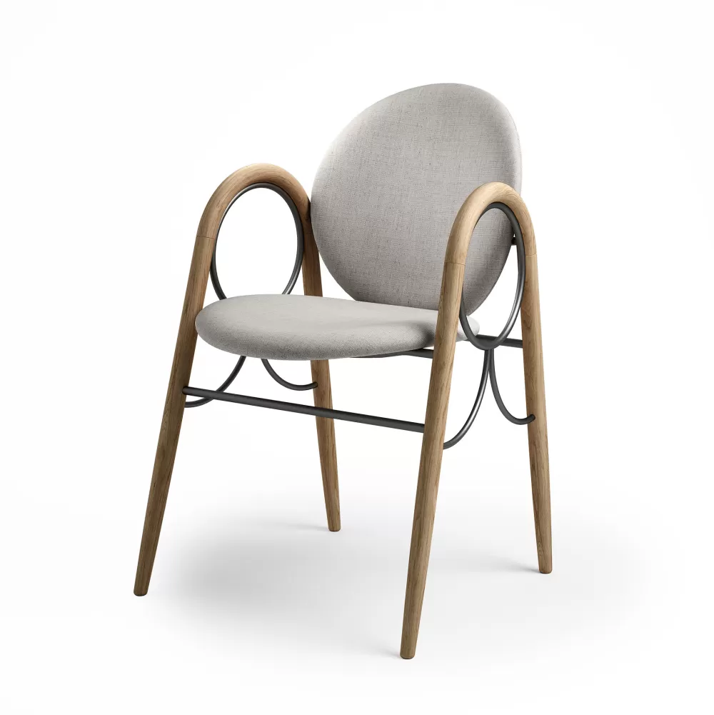 Sedie^Brdr. Krüger Arkade Chair | Sedia | Rovere Oliato/Tessuto Grigio