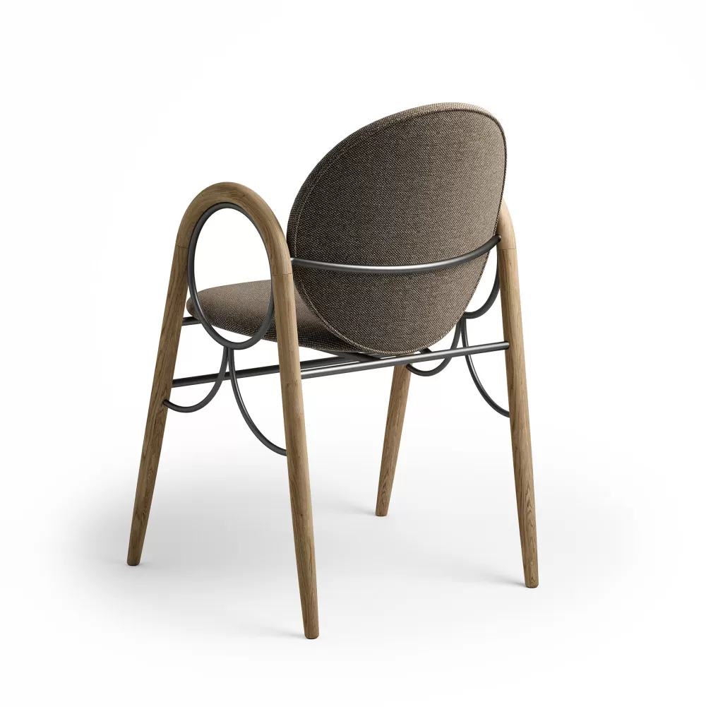Sedie^Brdr. Krüger Arkade Chair | Sedia | Rovere Oliato/Tessuto Marrone