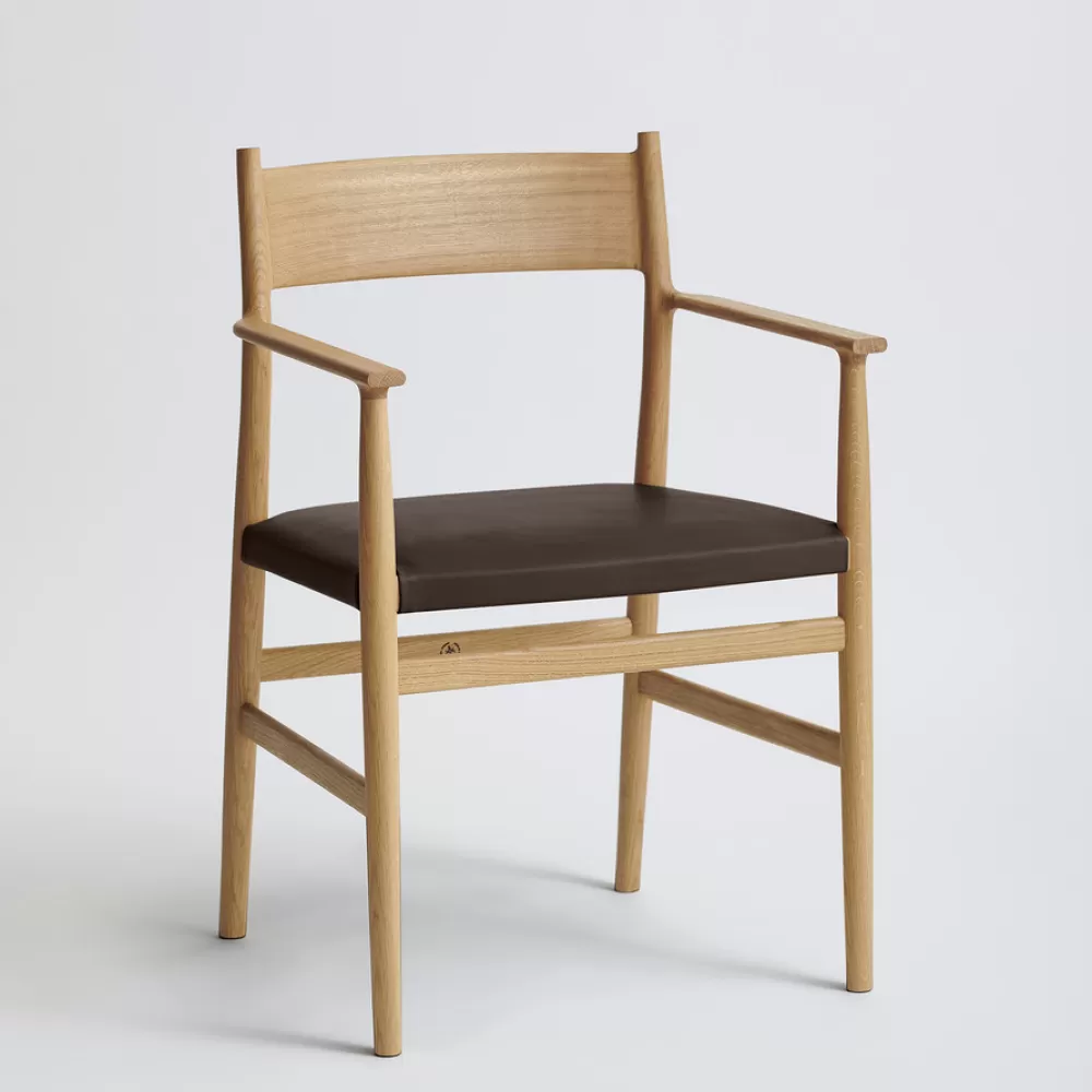 Sedie^Brdr. Krüger Arv Chair | Sedia Con Braccioli | Pelle Marrone