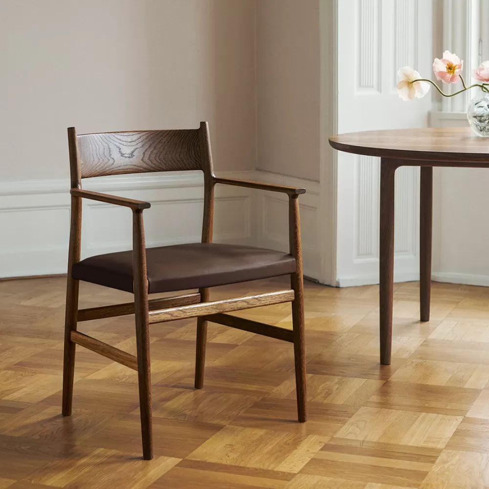 Sedie^Brdr. Krüger Arv Chair | Sedia Con Braccioli | Pelle Marrone