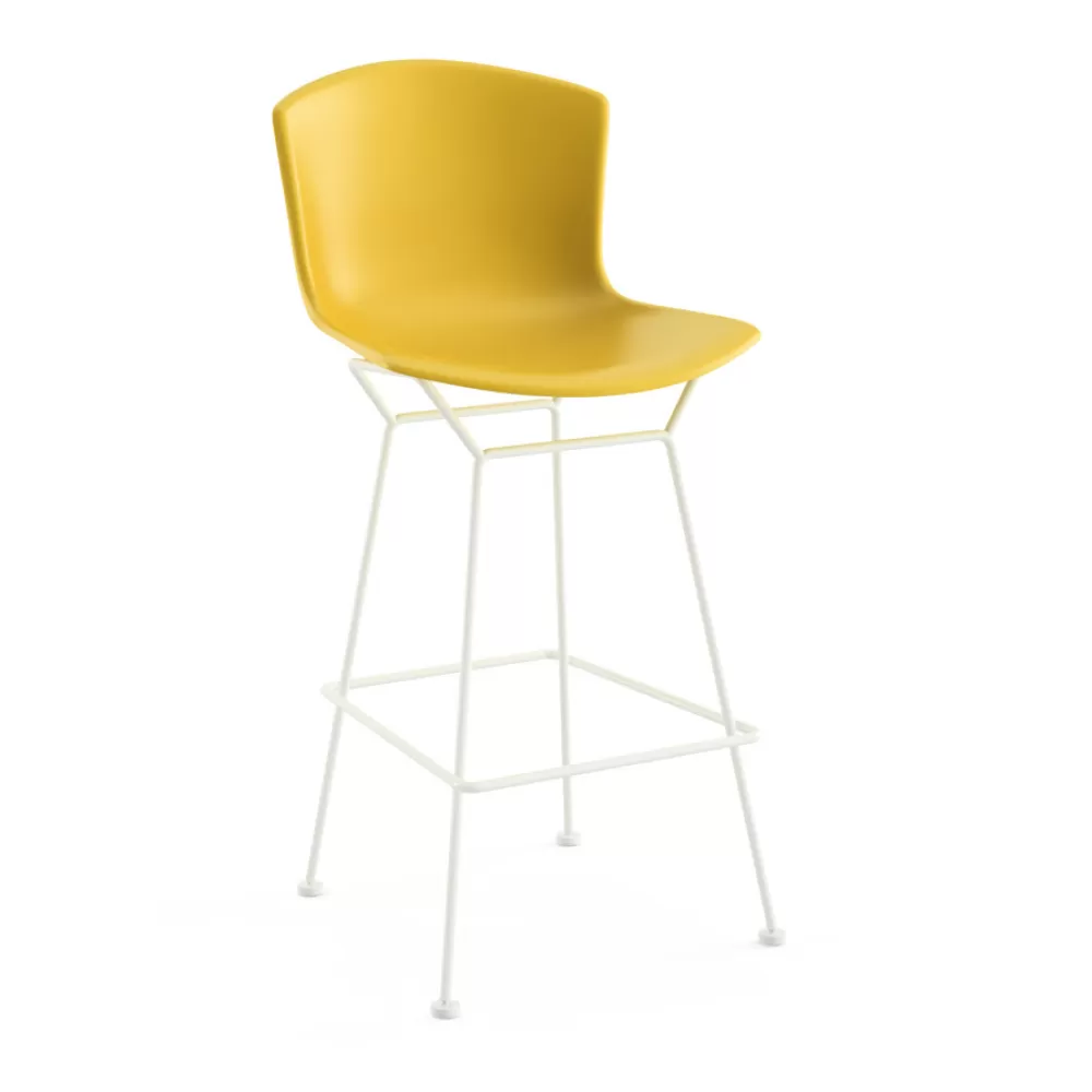 Sgabelli^Knoll Bertoia Plastic Bar Stool | Sgabello Bar | Bianco/Giallo
