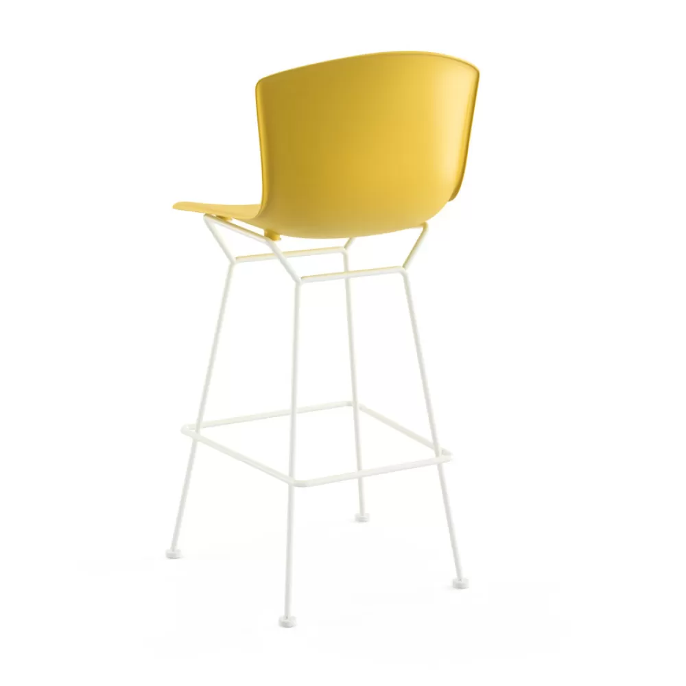 Sgabelli^Knoll Bertoia Plastic Bar Stool | Sgabello Bar | Bianco/Giallo