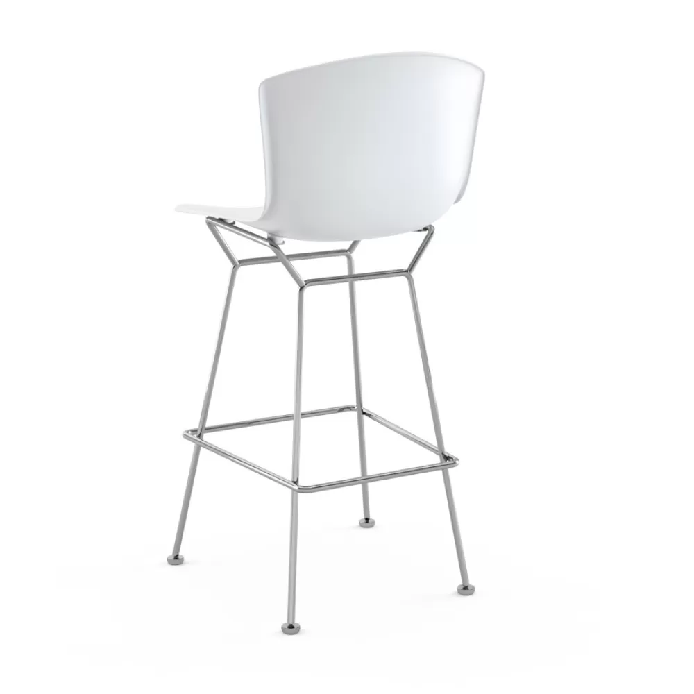 Sgabelli^Knoll Bertoia Plastic Bar Stool | Sgabello Bar | Cromo/Bianco