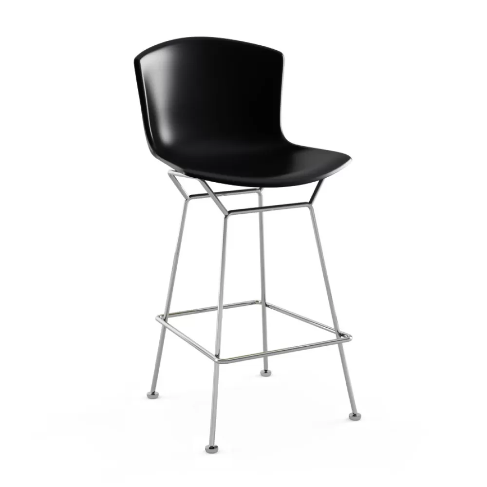 Sgabelli^Knoll Bertoia Plastic Bar Stool | Sgabello Bar | Cromo/Nero