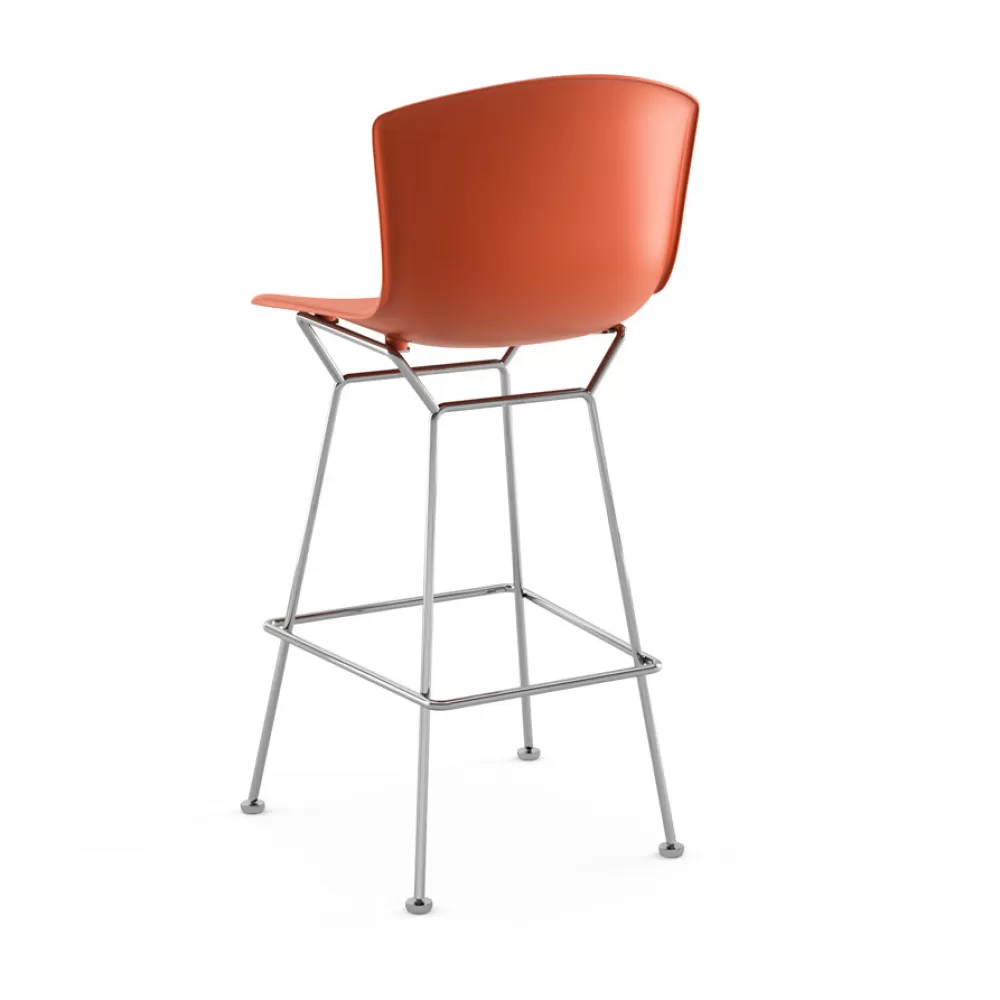 Sgabelli^Knoll Bertoia Plastic Bar Stool | Sgabello Bar | Cromo/Rosso-Arancio