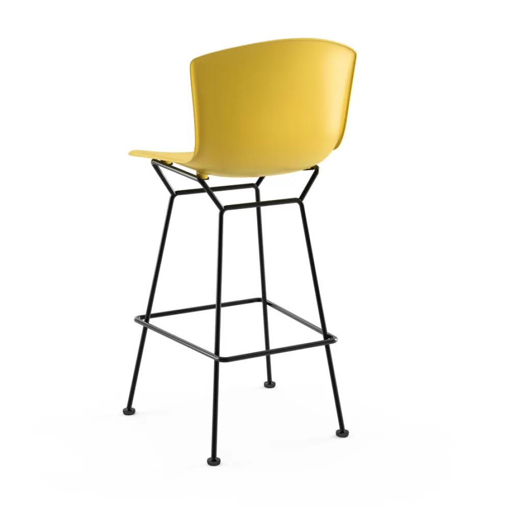 Sgabelli^Knoll Bertoia Plastic Bar Stool | Sgabello Bar | Nero/Giallo