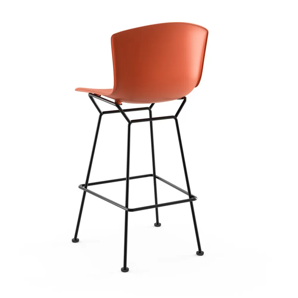Sgabelli^Knoll Bertoia Plastic Bar Stool | Sgabello Bar | Nero/Rosso-Arancio