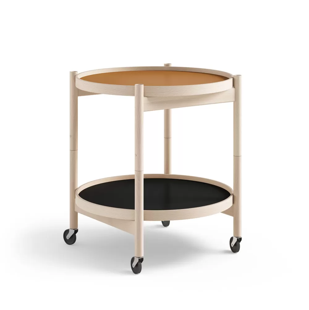 Tavolini^Brdr. Krüger Bolling Tray Table | Tavolino O 50 | Faggio-Cognac/Nero