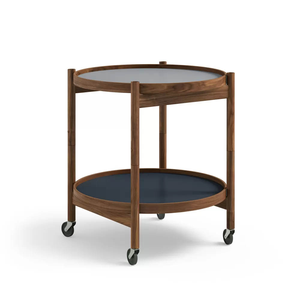 Tavolini^Brdr. Krüger Bolling Tray Table | Tavolino O 50 | Noce-Blu/Blu Scuro