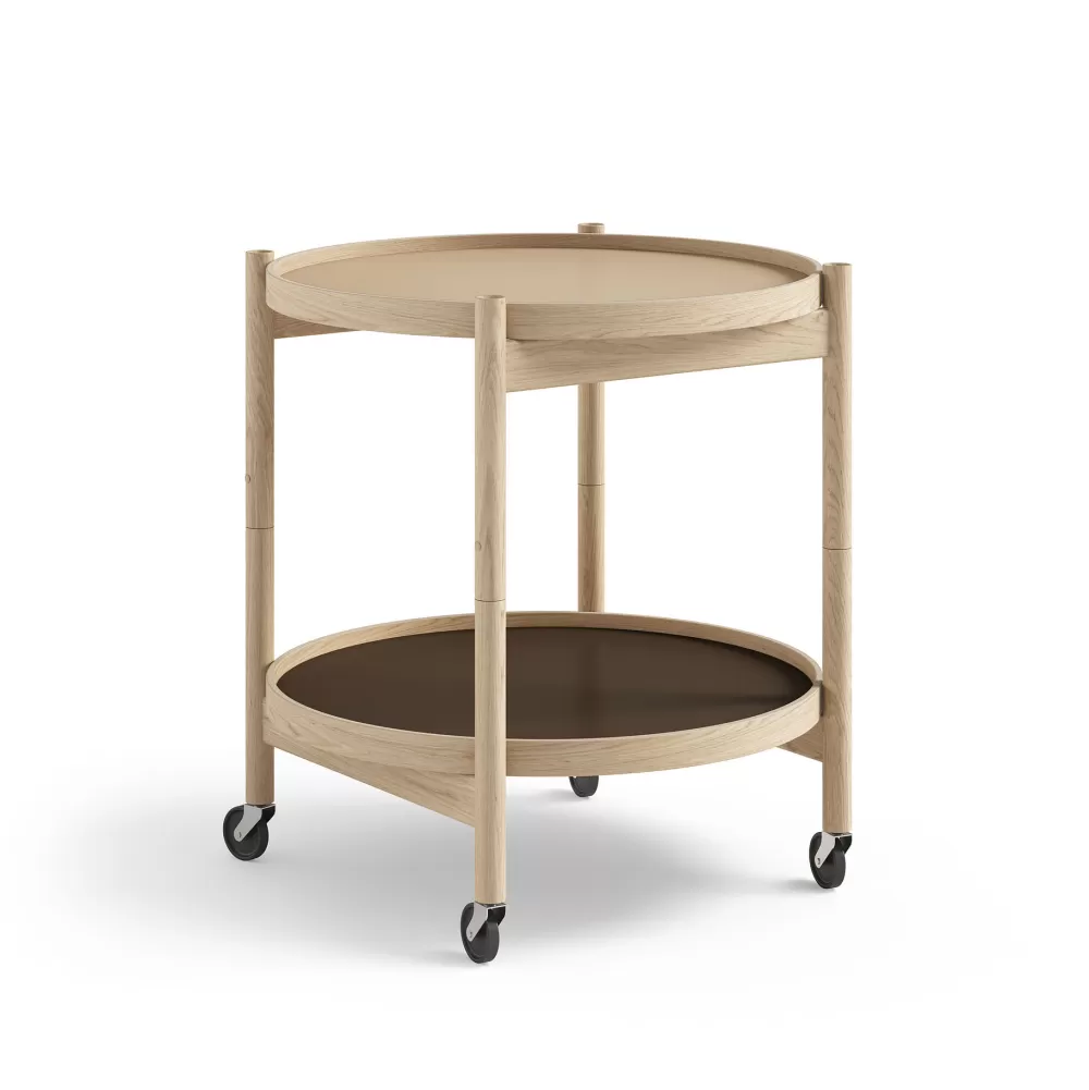 Tavolini^Brdr. Krüger Bolling Tray Table | Tavolino O 50 | Rovere-Beige/Marrone
