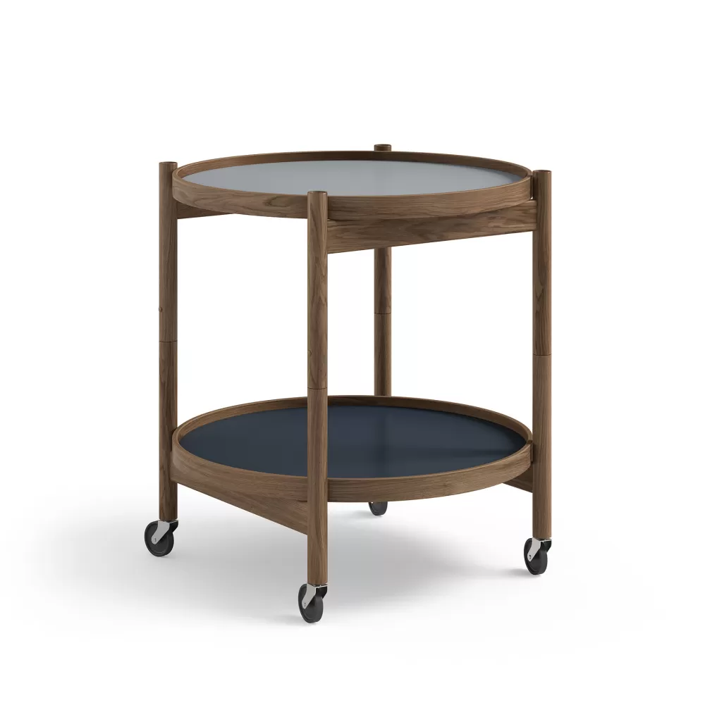 Tavolini^Brdr. Krüger Bolling Tray Table | Tavolino O 50 | Rovere-Blu/Blu Scuro