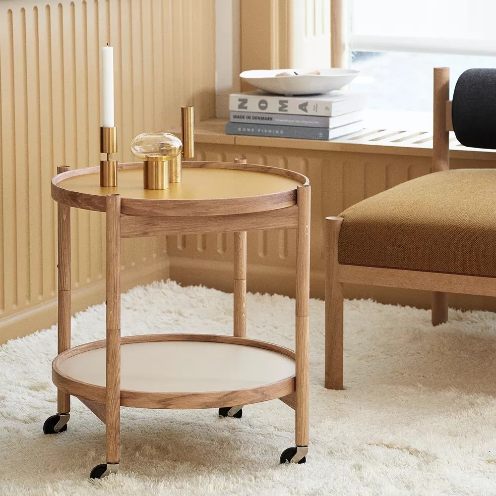 Tavolini^Brdr. Krüger Bolling Tray Table | Tavolino O 50 | Rovere-Giallo/Crema