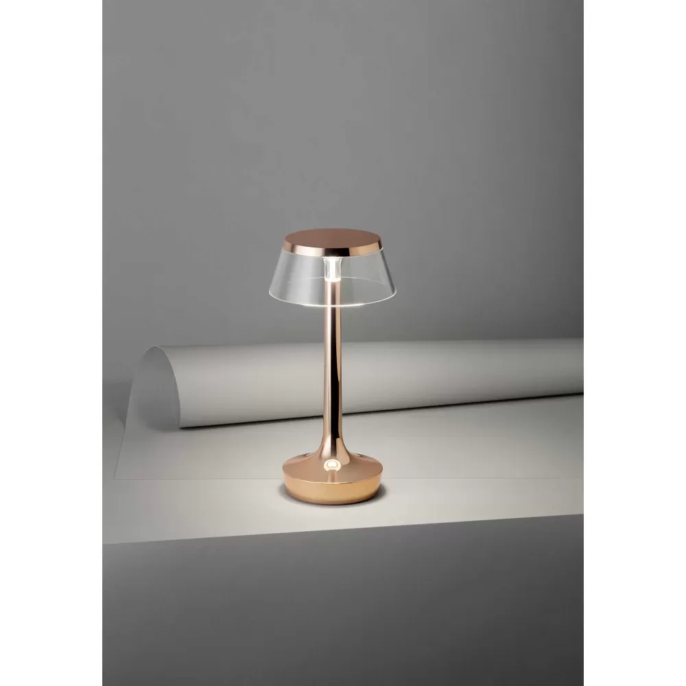 Lampade Da Tavolo^Flos Bon Jour Unplugged | Rame - Corona Trasparente