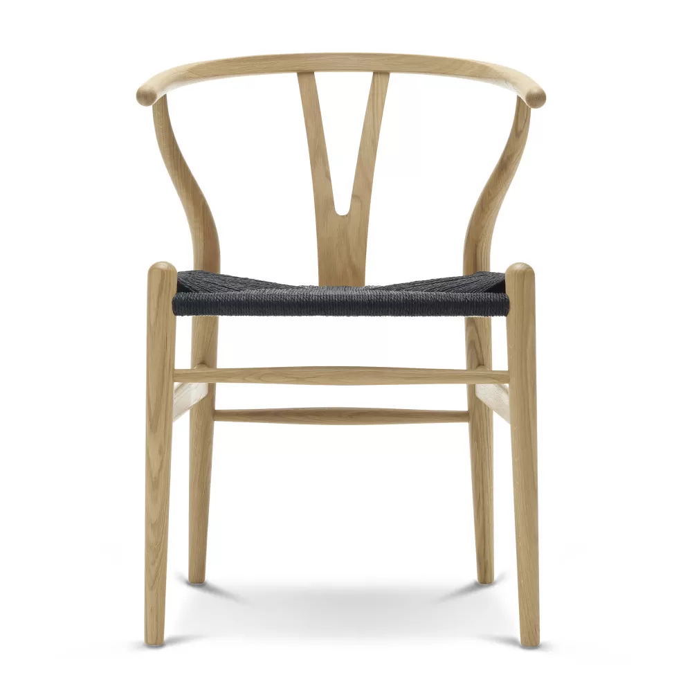 Sedie^Carl Hansen & Søn Ch24 Wishbone Chair | Rovere - Paper Cord Nero