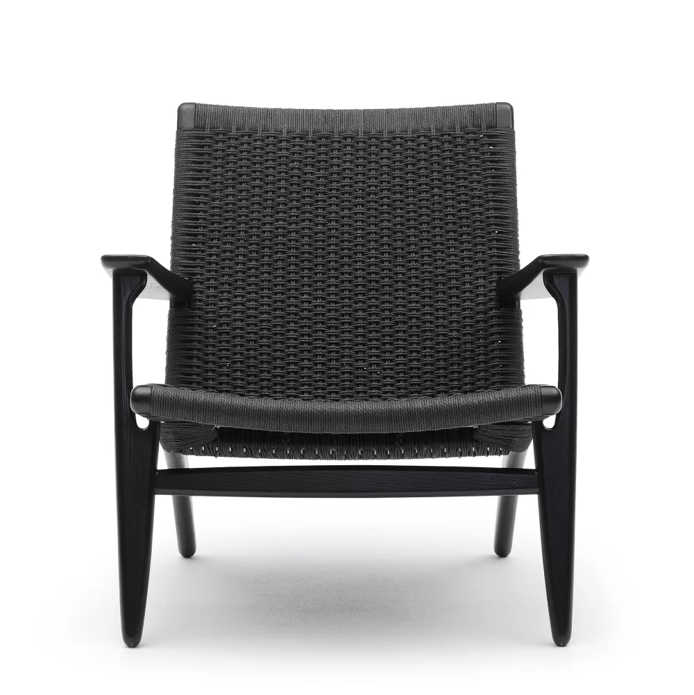Poltrone Singole^Carl Hansen & Søn Ch25 | Poltrona | Rovere - Paper Cord Nero