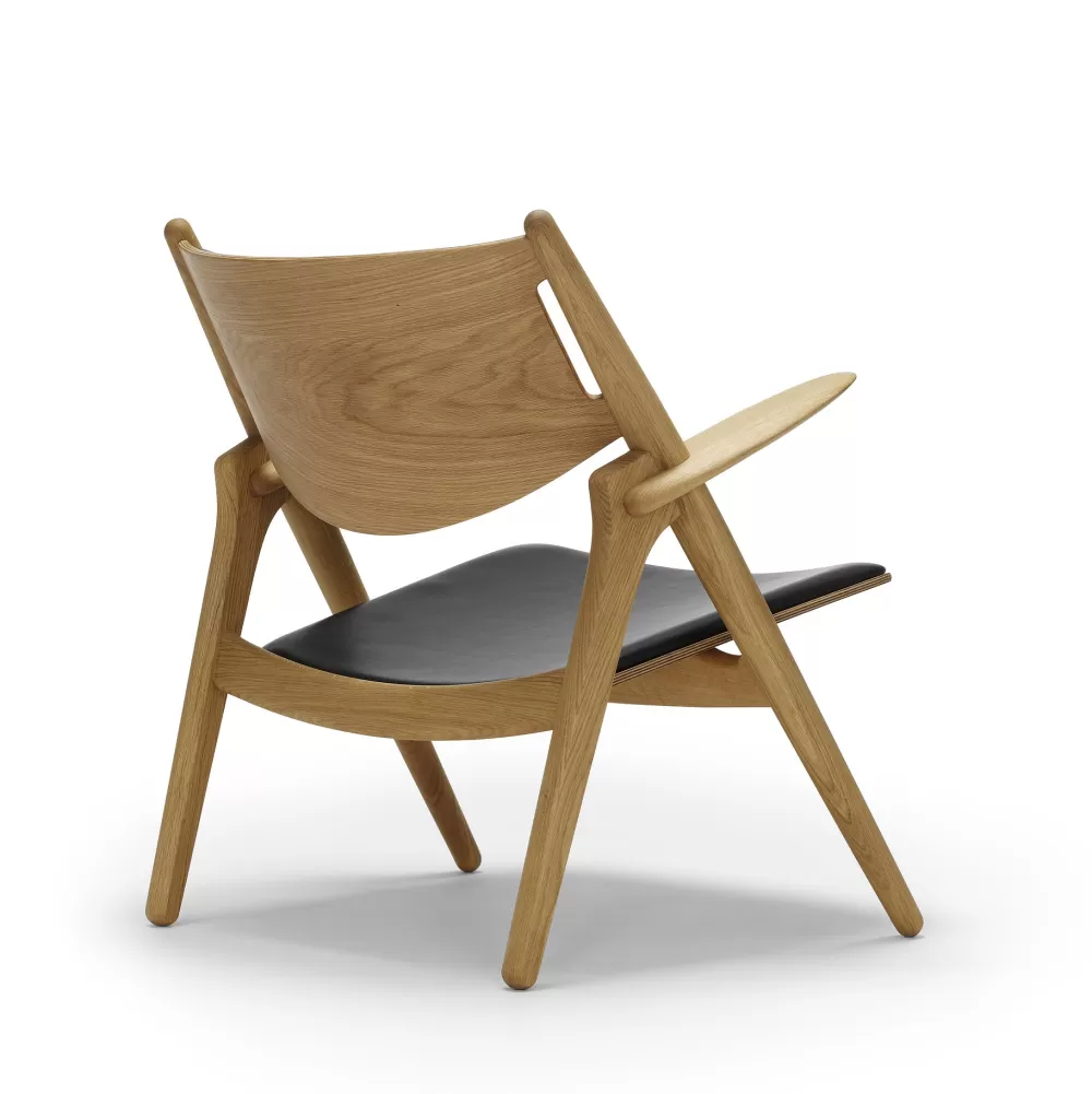 Poltrone Singole^Carl Hansen & Søn Ch28P | Poltrona | Rovere - Pelle Nera