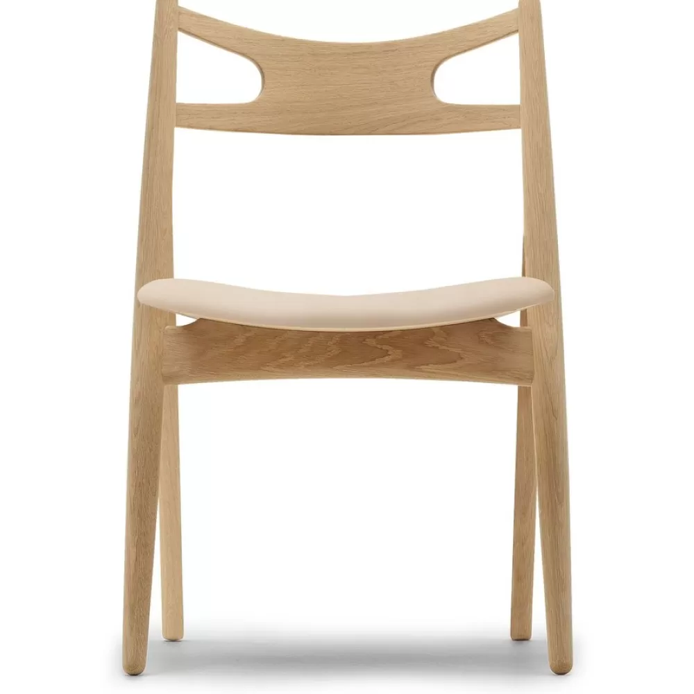 Sedie^Carl Hansen & Søn Ch29P | Sedia | Rovere Oliato - Pelle Ecru