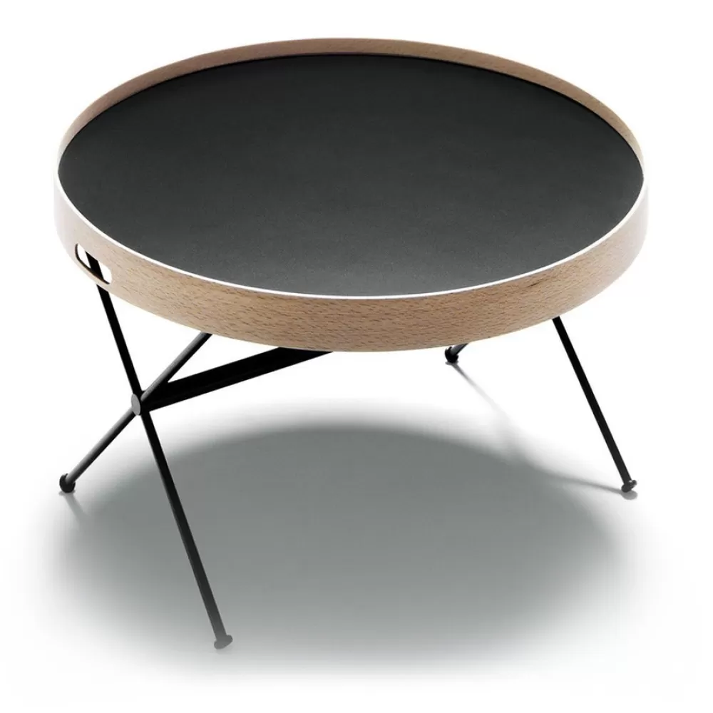 Tavolini^DePadova Chab | Tavolino Con Vassoio - Faggio/Laminato Nero