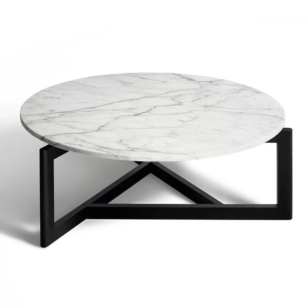 Tavolini^DePadova Connecticut | Tavolino - Struttura Rovere Tinto Carbone - Marmo