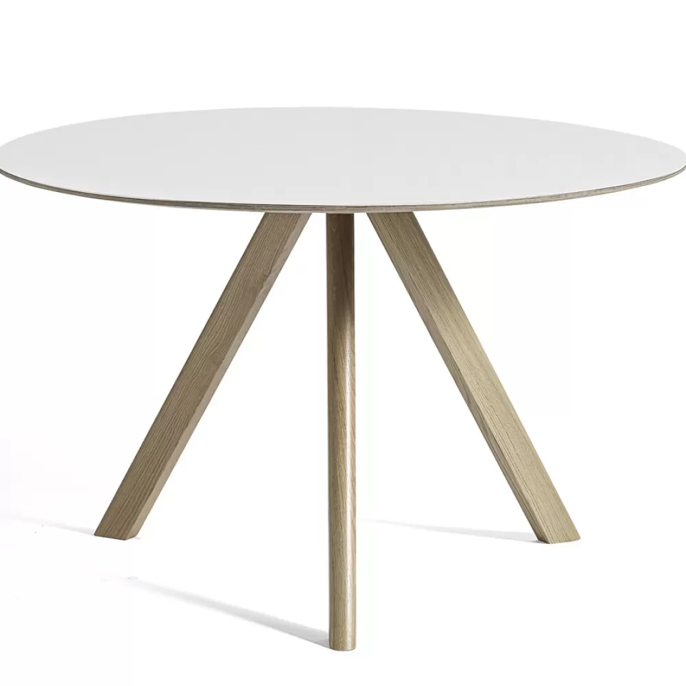 Tavoli Fissi^HAY Cph 20 Round Table | Tavolo | Rovere Saponato/Linoleum Bianco