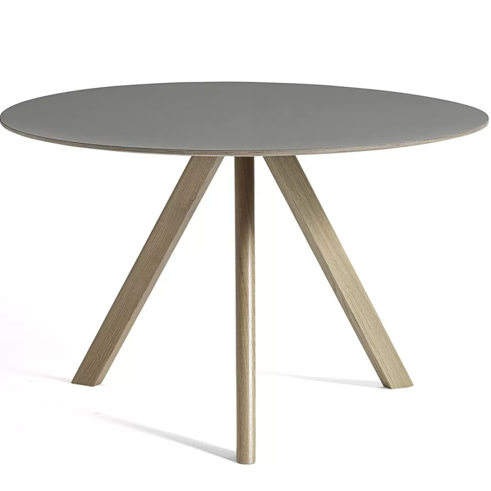 Tavoli Fissi^HAY Cph 20 Round Table | Tavolo | Rovere/Linoleum Grigio