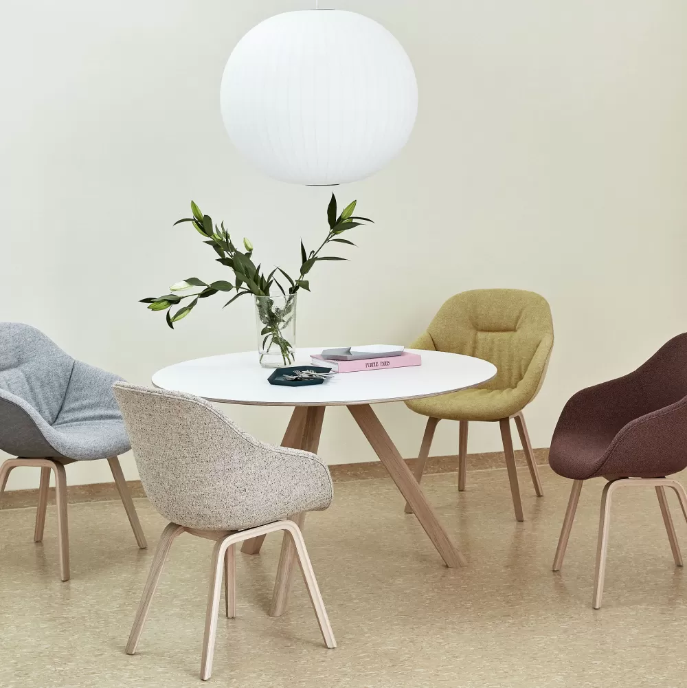 Tavoli Fissi^HAY Cph 20 Round Table | Tavolo | Rovere/Off White Linoleum