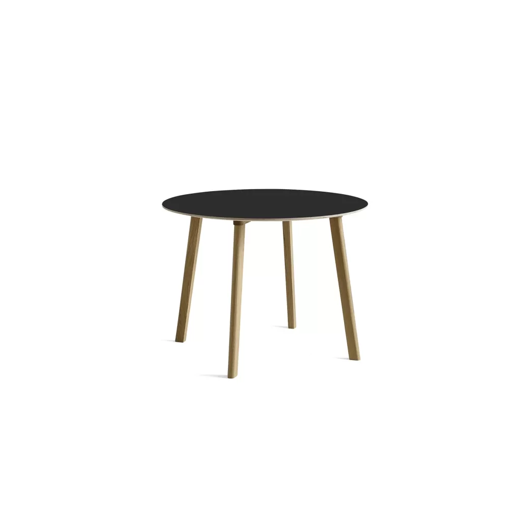 Tavoli Fissi^HAY Cph Deux 220 | Tavolo Rotondo | Rovere - Laminato Nero