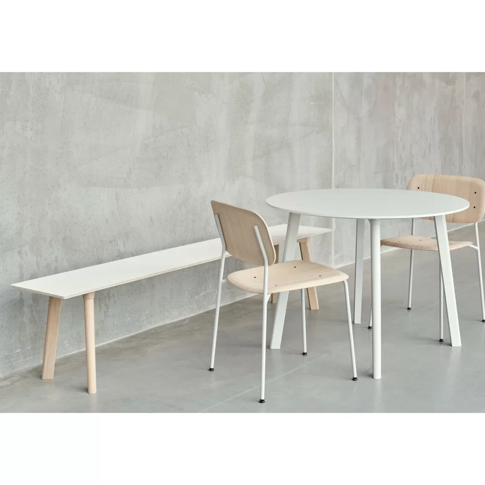 Tavoli Fissi^HAY Cph Deux 220 | Tavolo Rotondo | Rovere - Laminato Bianco