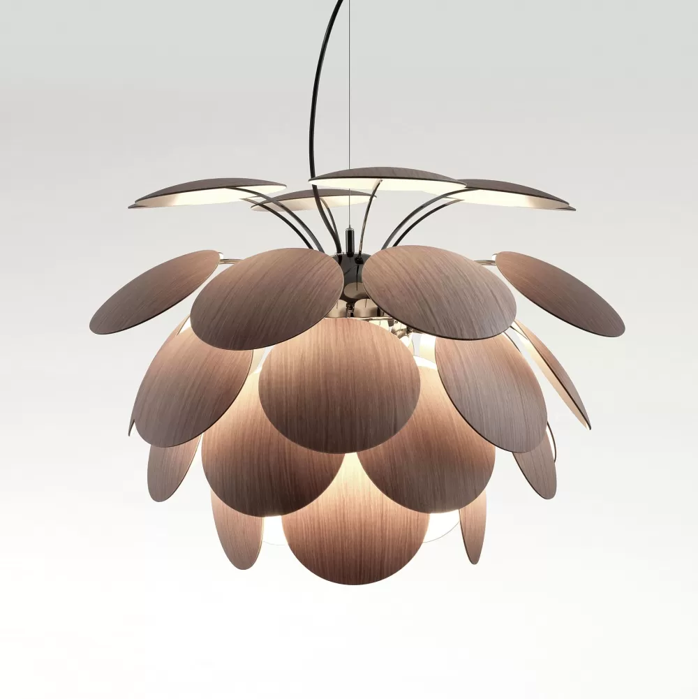 Lampade A Sospensione^Marset Discoco 68 | Lampada A Sospensione | Rovere Americano / Cromo Nero