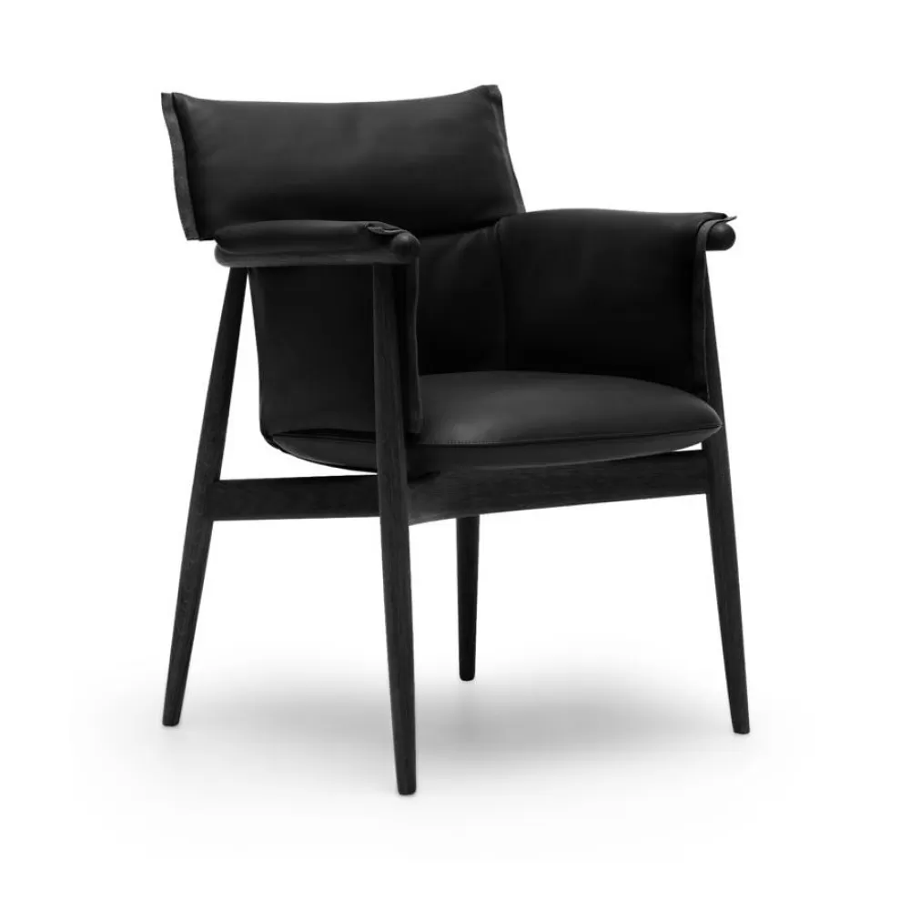 Poltrone Singole^Carl Hansen & Søn E005 Embrace Chair | Poltrona | Rovere - Pelle Nera