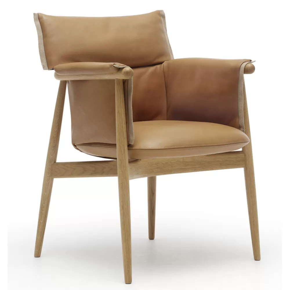 Poltrone Singole^Carl Hansen & Søn E005 Embrace Chair | Poltrona | Rovere-Pelle Cognac
