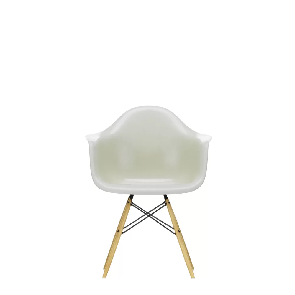 Sedie^Vitra Eames Fiberglass Armchairs Daw | Poltroncina - Eames Parchment - Acero Giallo