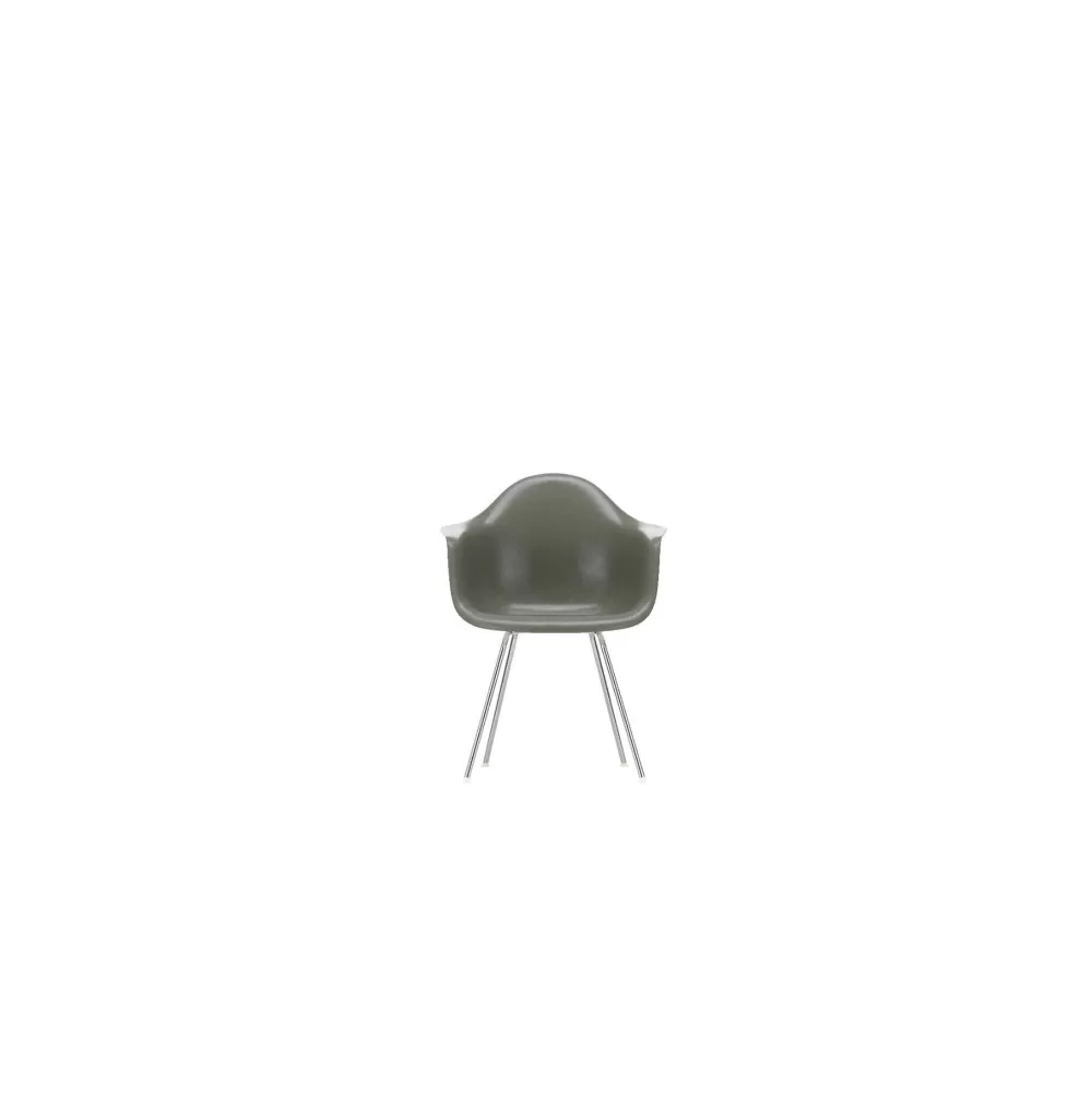 Sedie^Vitra Eames Fiberglass Armchairs Dax | Poltroncina - Eames Raw Umber - Cromo Lucido