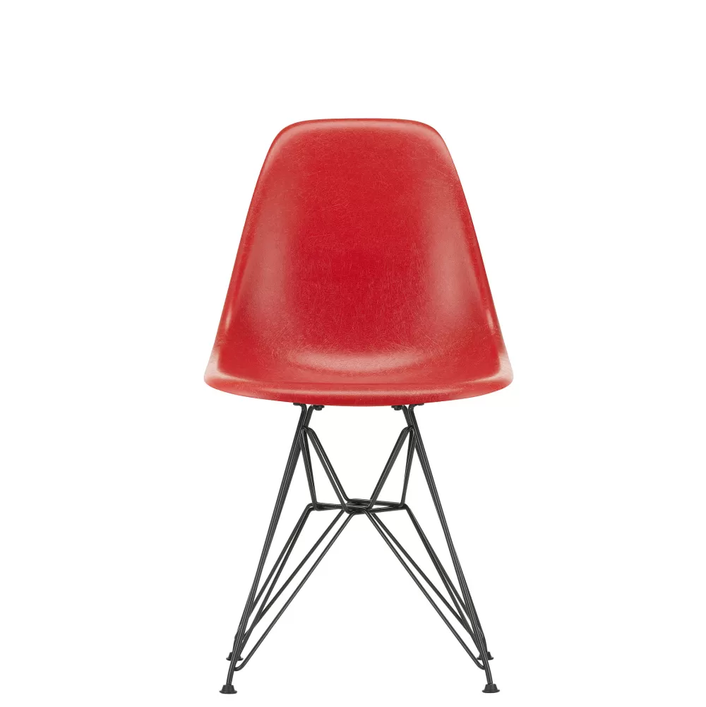 Sedie^Vitra Eames Fiberglass Side Chair Dsr | Sedia - Eames Classic Red - Nero