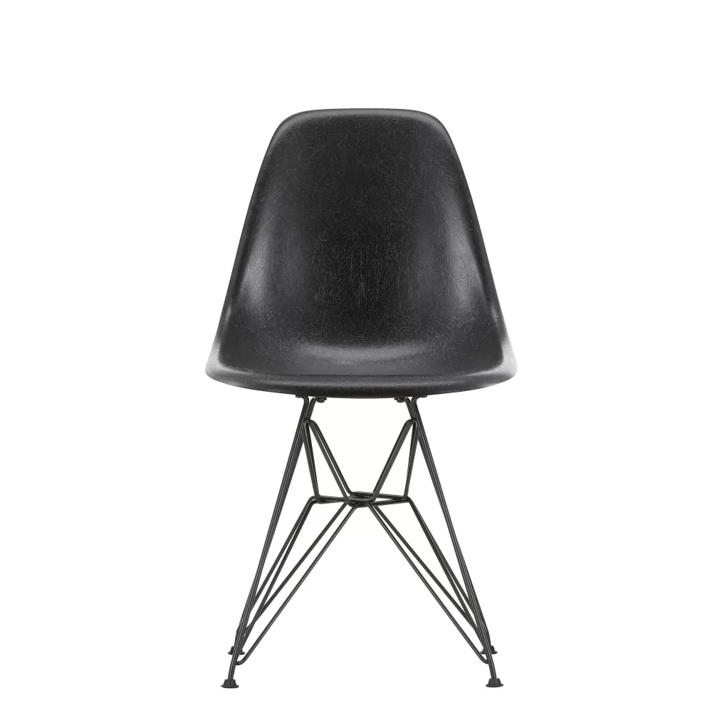 Sedie^Vitra Eames Fiberglass Side Chair Dsr | Sedia - Eames Elephant Hide Grey - Nero