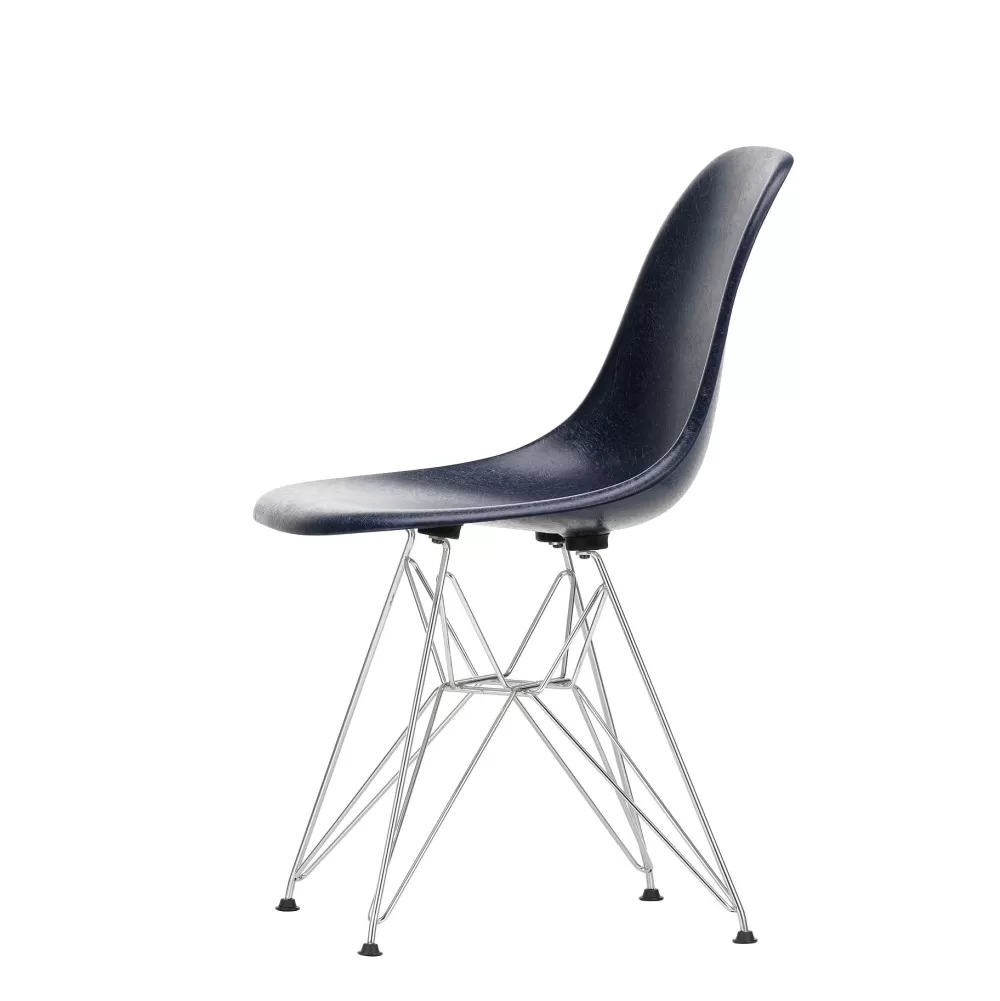 Sedie^Vitra Eames Fiberglass Side Chair Dsr | Sedia - Eames Navy Blue - Cromo