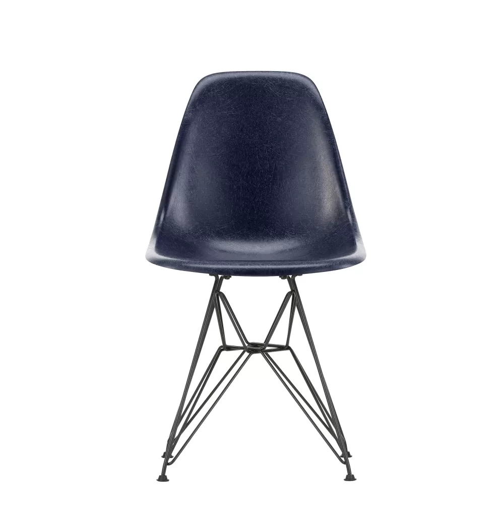 Sedie^Vitra Eames Fiberglass Side Chair Dsr | Sedia - Eames Navy Blue - Nero