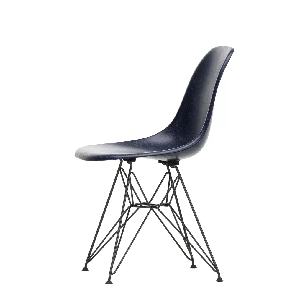 Sedie^Vitra Eames Fiberglass Side Chair Dsr | Sedia - Eames Navy Blue - Nero