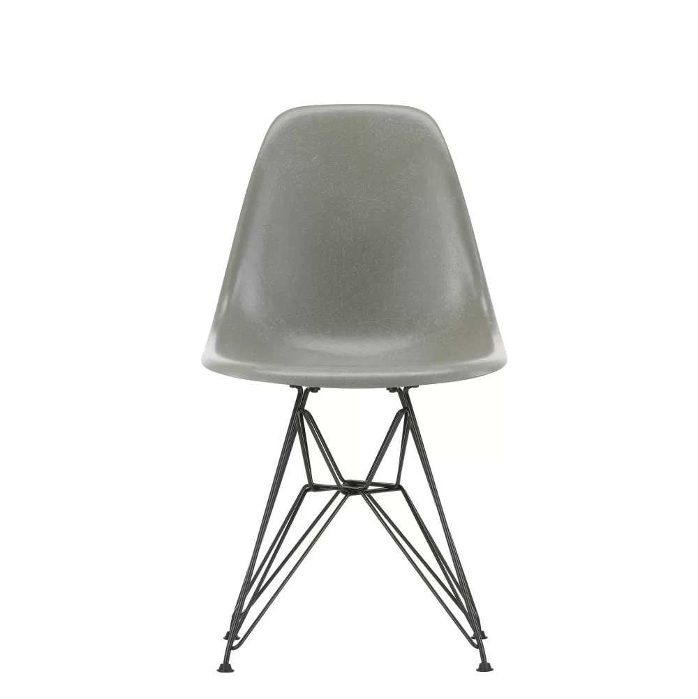Sedie^Vitra Eames Fiberglass Side Chair Dsr | Sedia - Eames Raw Umber - Nero
